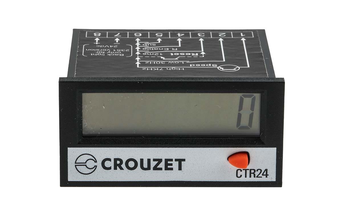 Produktfoto 1 von Crouzet CTR24 Zähler LCD 8-stellig, Impulse, 3 → 30 V dc, -9999999 → 99999999