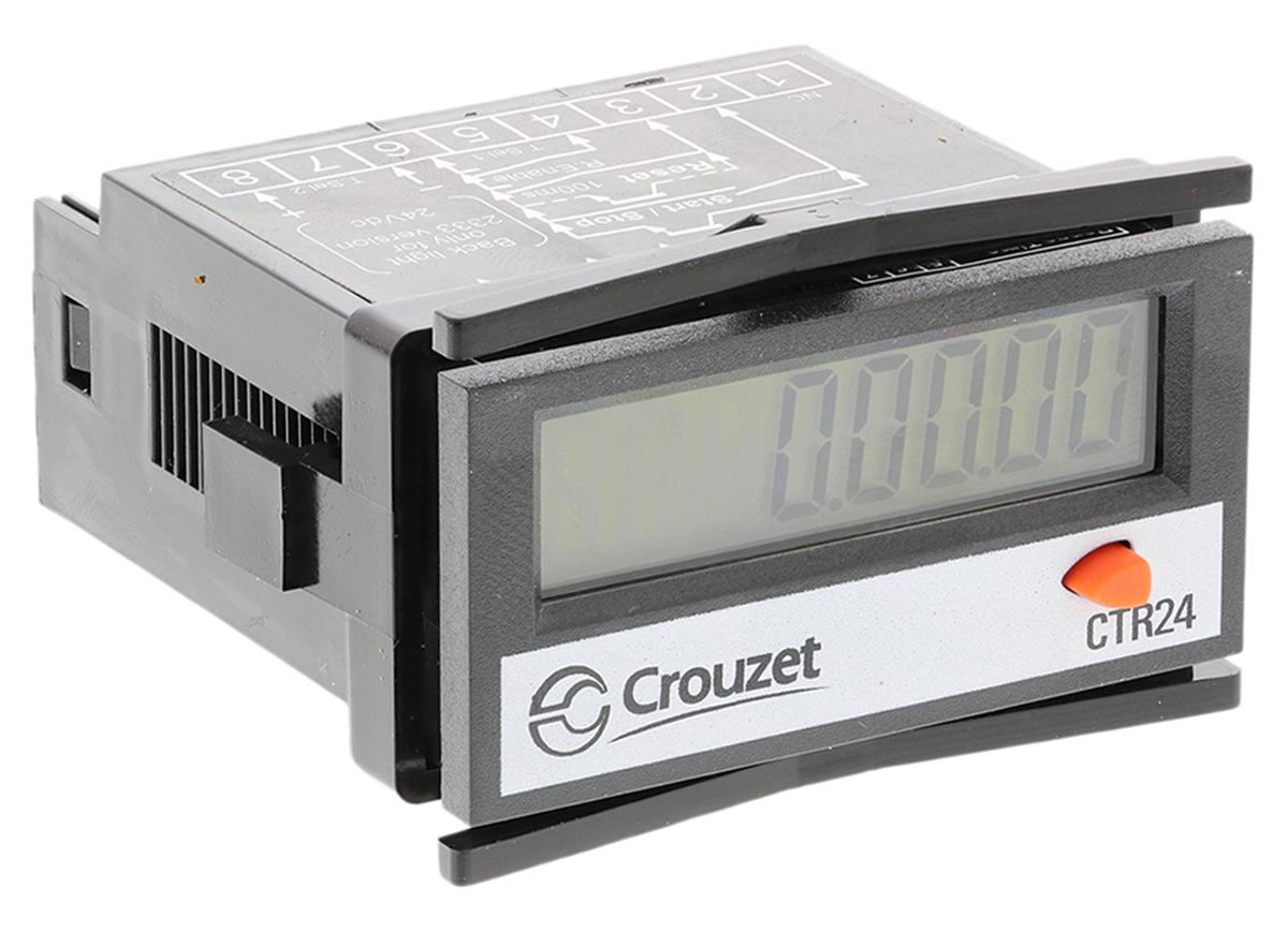 Produktfoto 1 von Crouzet CTR24 Zähler LCD 8-stellig, Stunden, 260 V, 0 → 99999,99 h, 0 → 9999999,9 s