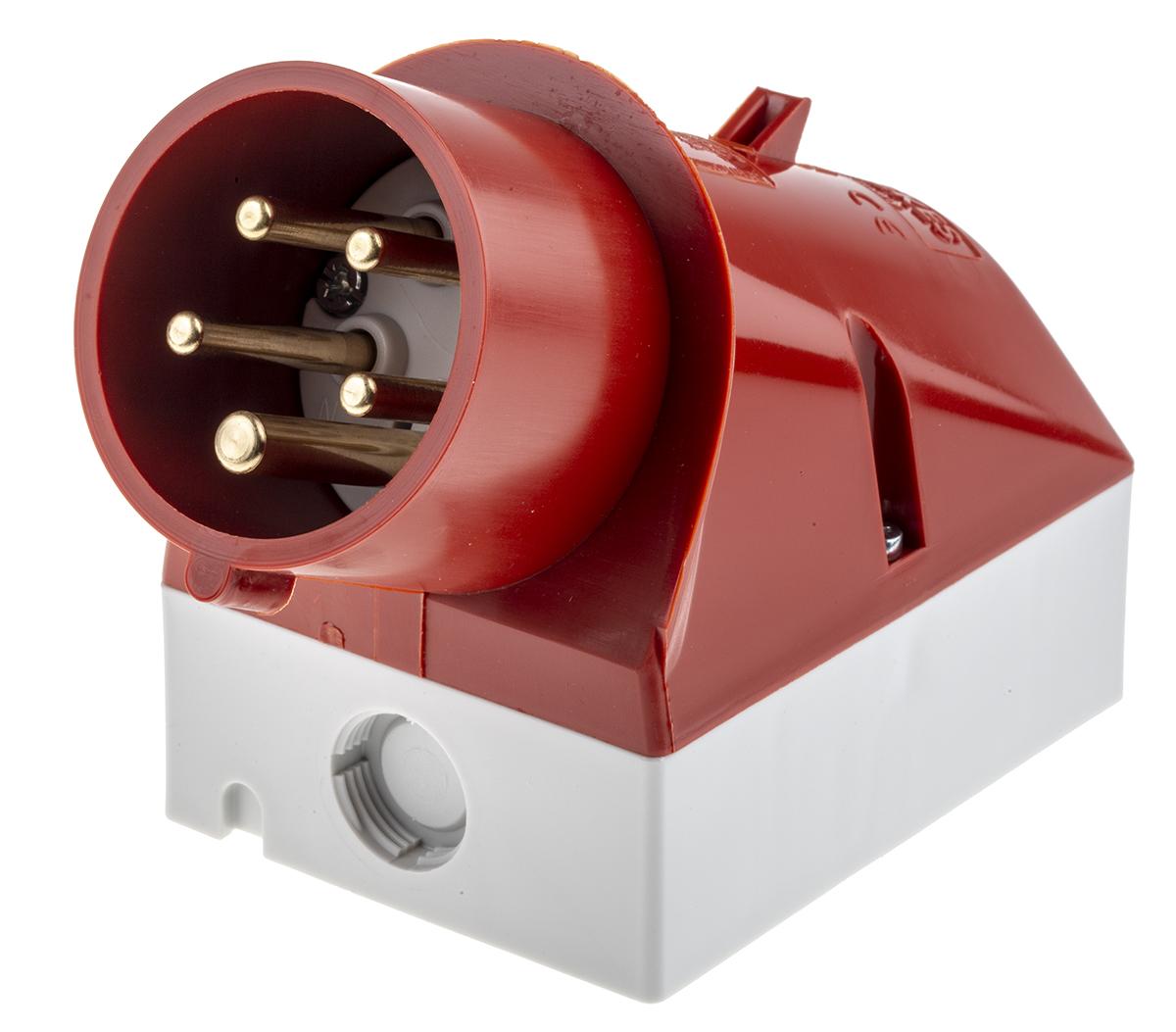 MENNEKES Leistungssteckverbinder Stecker Rot 3P + N + E, 400 V / 16A, Wandmontage IP44