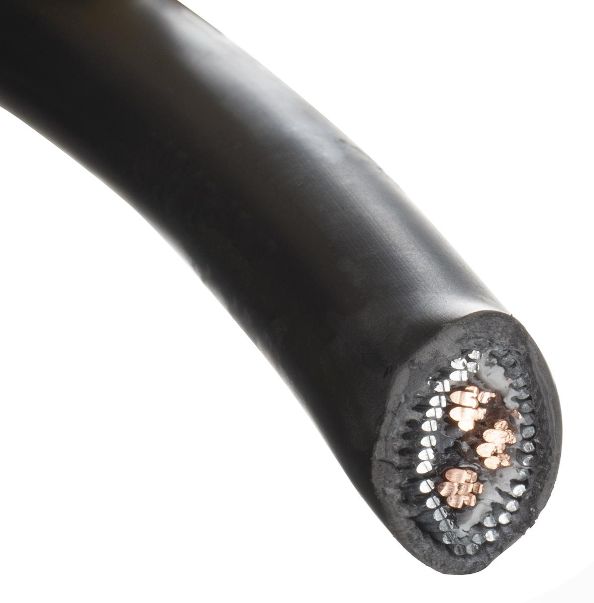 Produktfoto 1 von Prysmian Netzkabel, 3-adrig Schwarz x 6 mm² /Ø 15.2mm 56 A,  50m, 1 kV, Raucharm halogenfrei (LSZH)