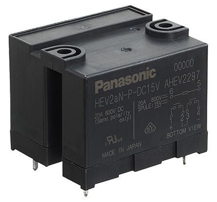 Produktfoto 1 von Panasonic  Monostabiles Relais, Printrelais DPST 20A 24V dc Spule / 1.92W