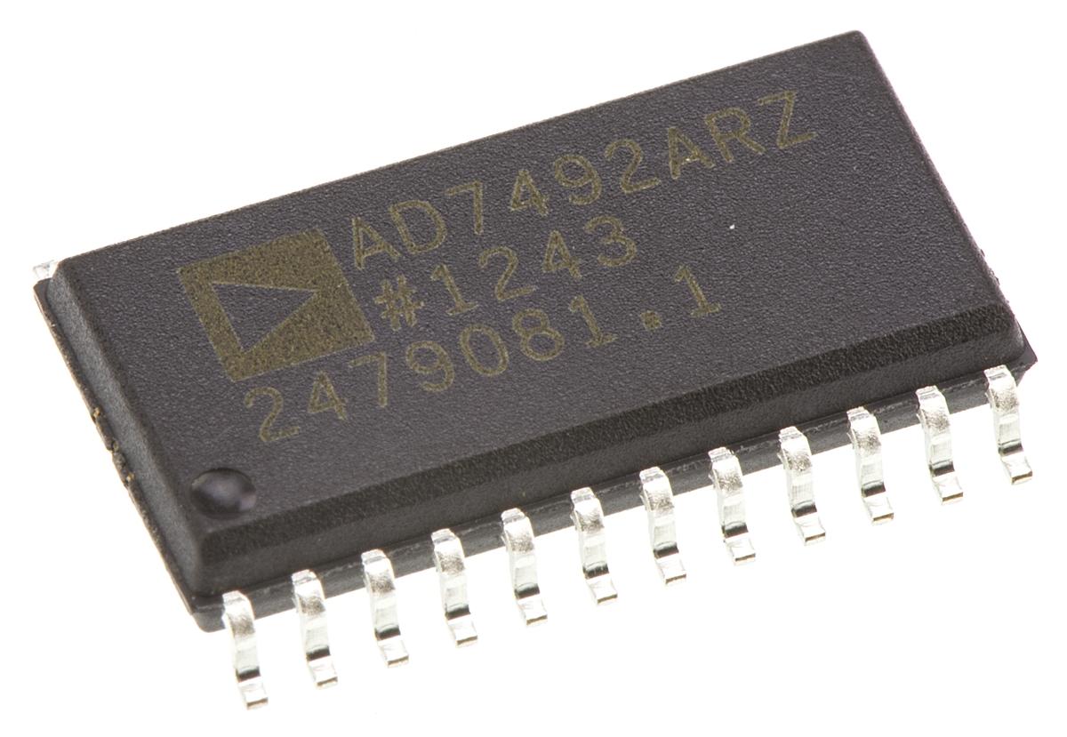 Produktfoto 1 von Analog Devices 12-Bit ADC AD7492ARZ, 1000ksps SOIC W, 24-Pin