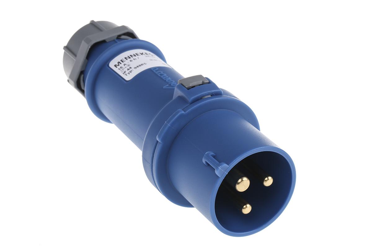 MENNEKES StarTOP Leistungssteckverbinder Stecker Blau 3P, 230 V / 16A, Kabelmontage IP44