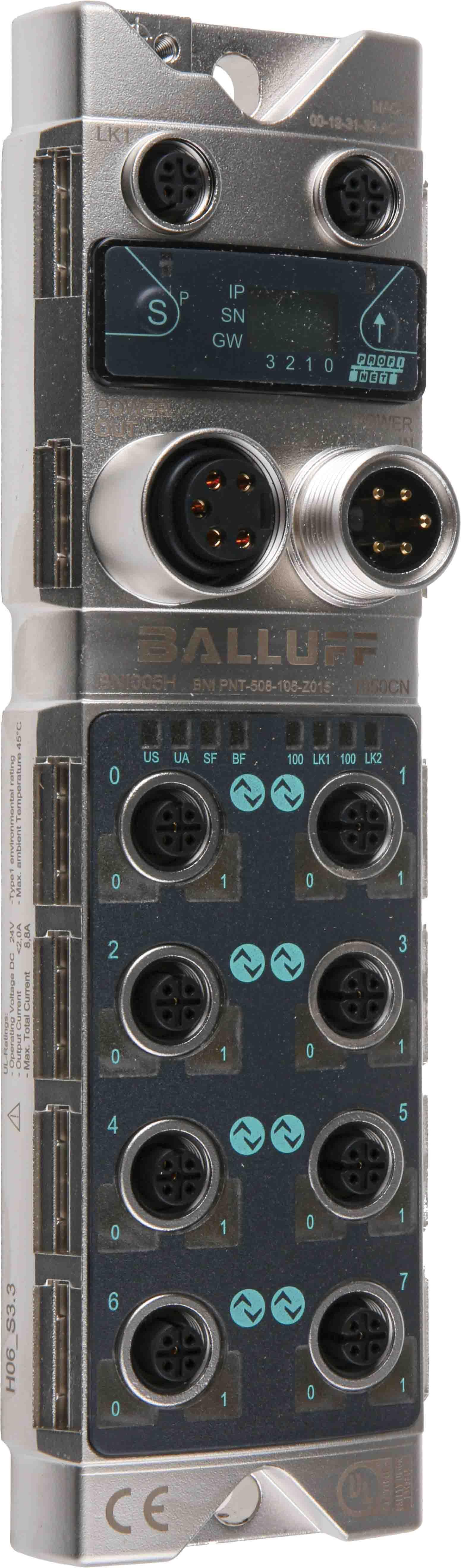 Produktfoto 1 von BALLUFF BNI Sensor-Box 18 → 30.2V dc 8 Anschlüsse M12 Gerade