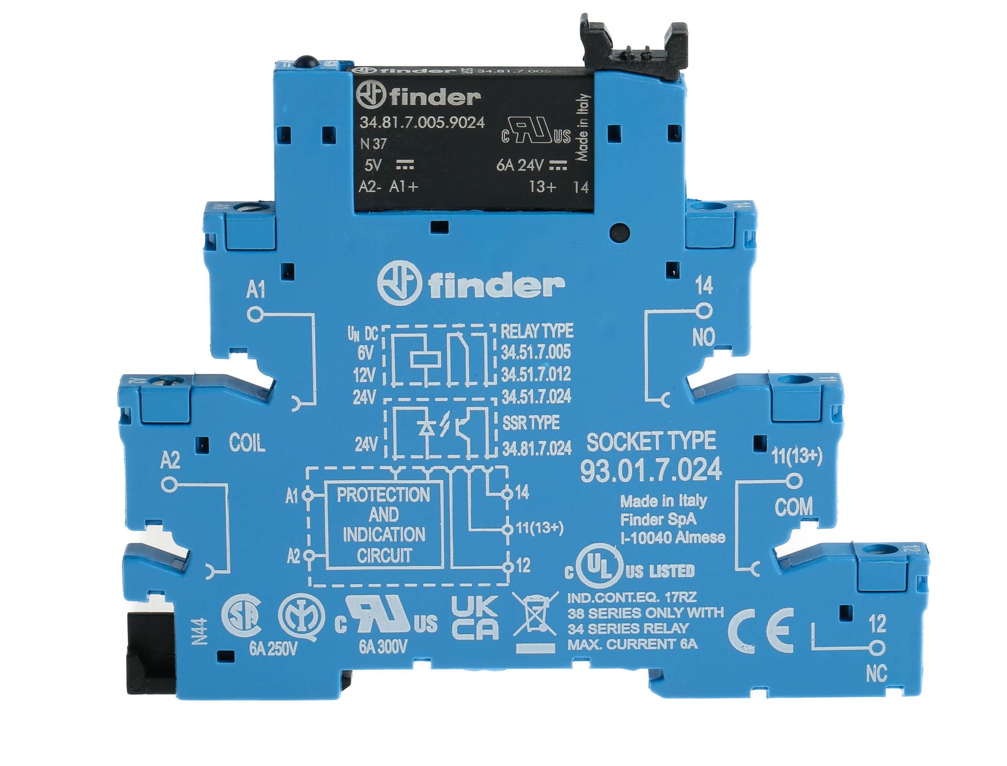 Finder 38 Series Interface Relais 6V dc, 1-poliger Schließer DIN-Schienen 1.5 → 33V dc