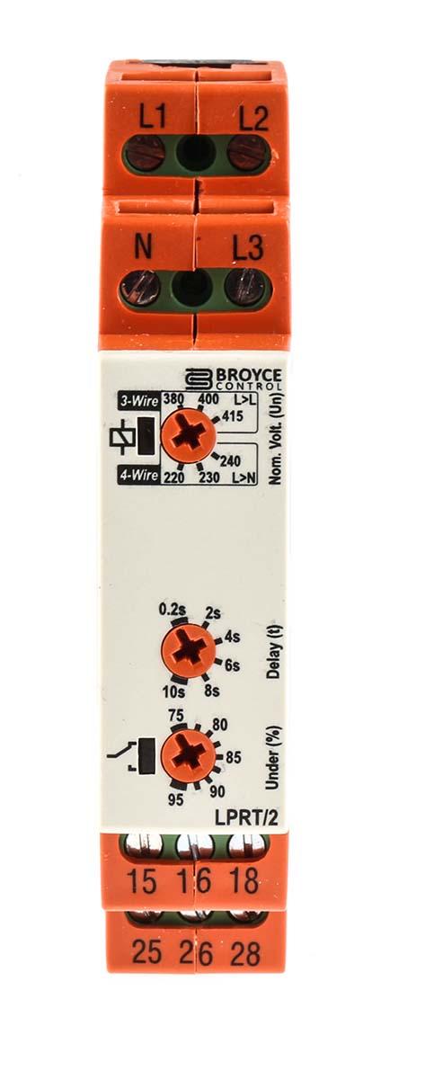 Broyce Control L Überwachungsrelais, für Phase, Spannung 243 → 540 V 3-phasig, 2-poliger Wechsler Unterspannung