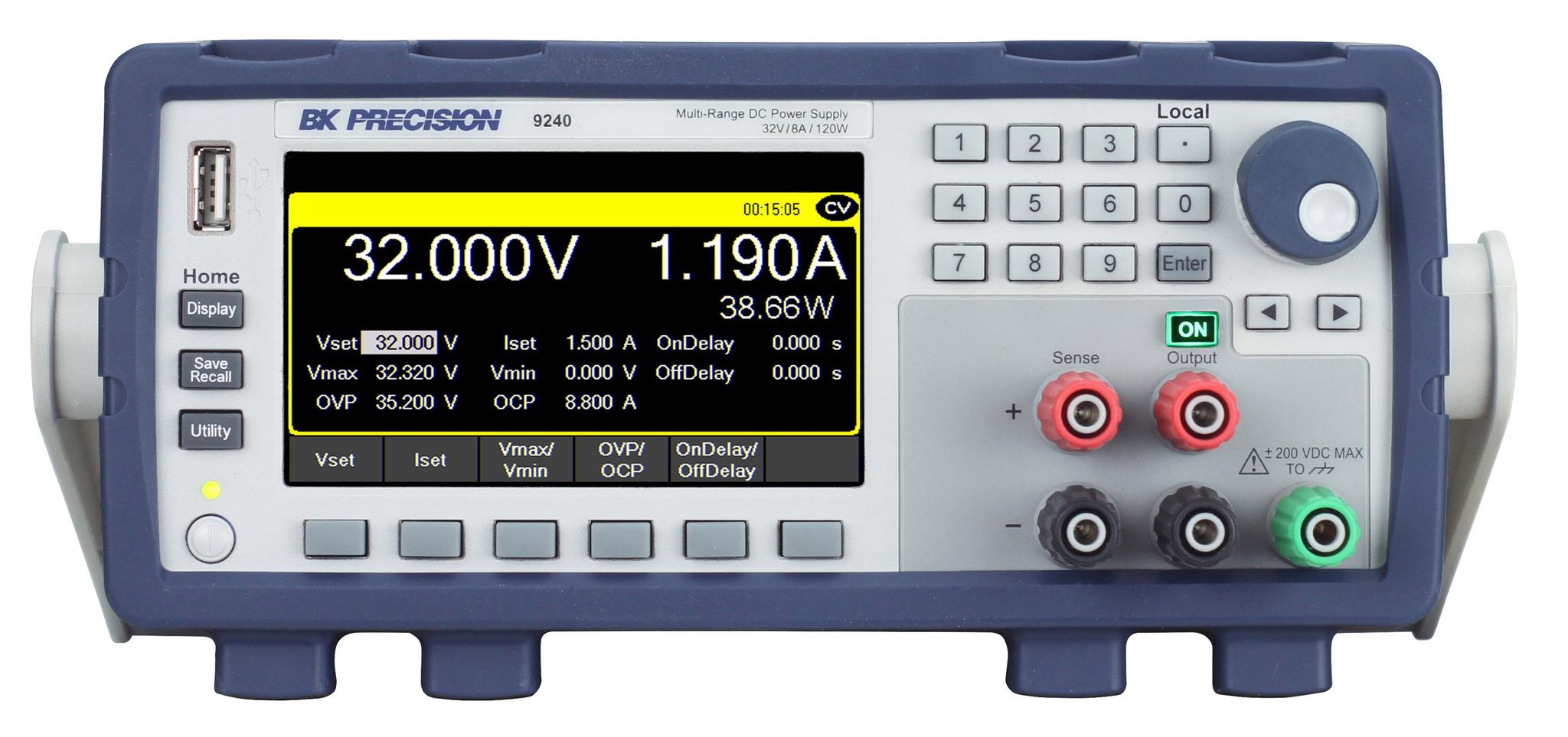 BK Precision 4-Kanal Schaltnetzteil Labornetzgerät 120W, 32V / 8A