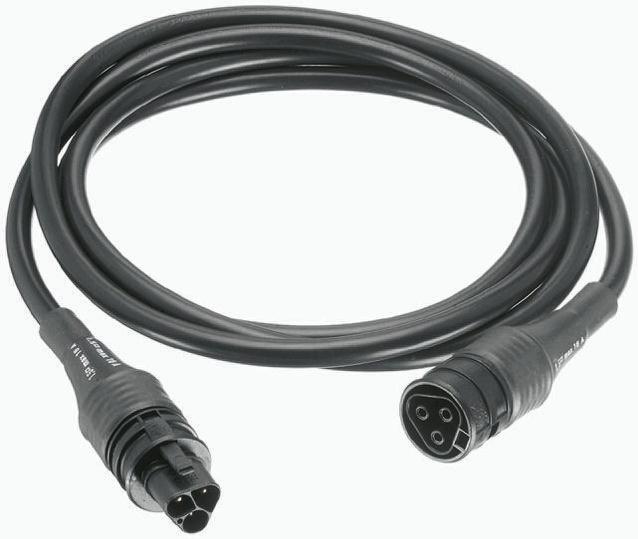 Produktfoto 1 von Wieland Stecker/Buchse H05W Leuchtensteckverbinder, Konfektioniertes Kabel, Kontakte: 3, 20A, Schwarz, L. 2m