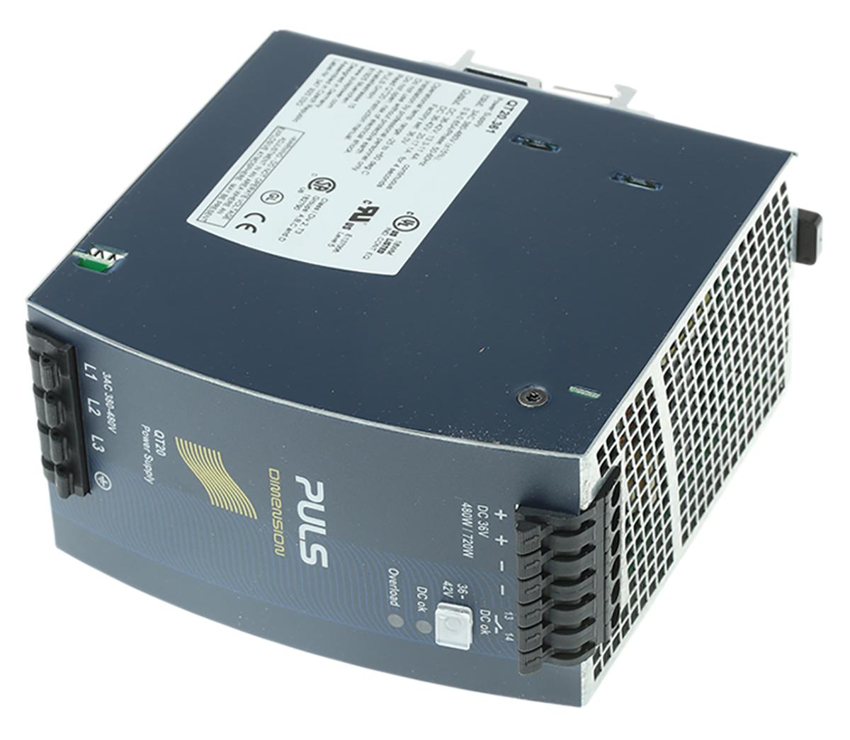 Produktfoto 1 von PULS DIMENSION Q 3-Phasen Switch-Mode DIN-Schienen Netzteil 480W, 380 → 480V ac, 36V dc / 13.3A