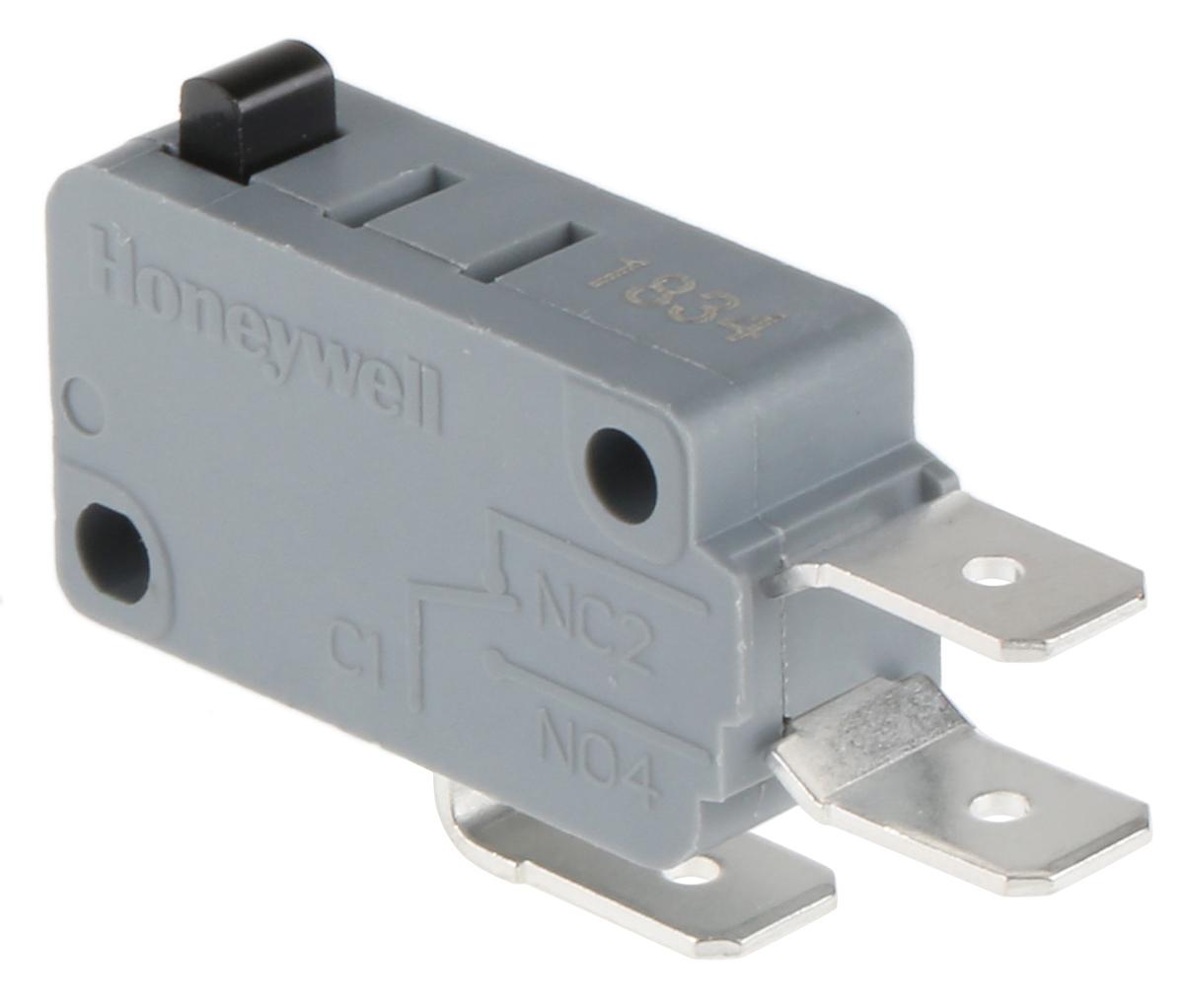 Produktfoto 1 von Honeywell Mikroschalter Stößel-Betätiger Flachstecker, 16 A @ 250 V ac, SPDT 0,98 N -25°C - +125°C