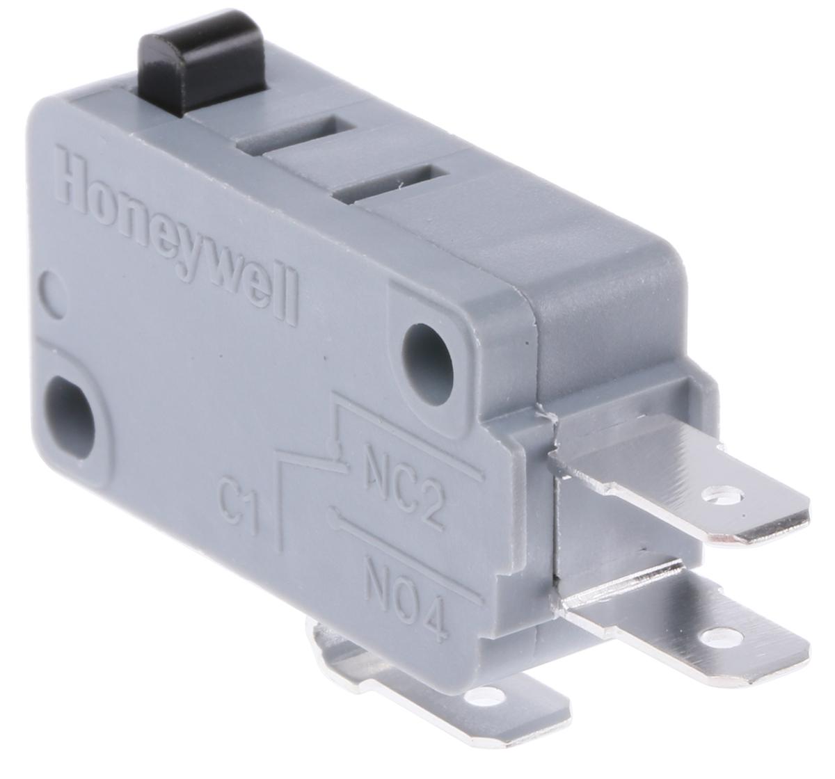 Produktfoto 1 von Honeywell Mikroschalter Stößel-Betätiger Flachstecker, 16 A @ 250 V ac, SPDT 0,98 N -25°C - +125°C