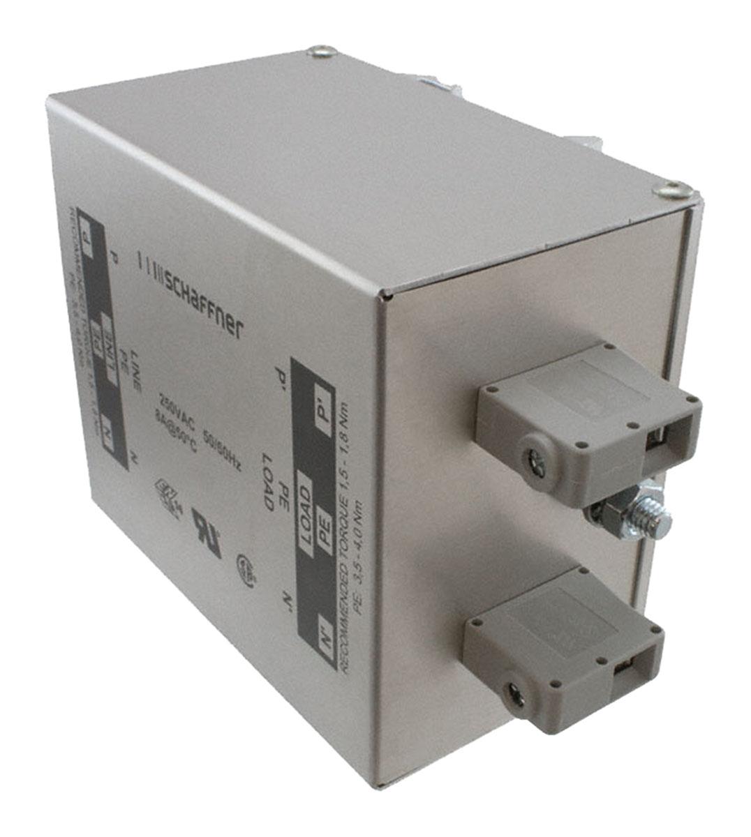 Schaffner FN2410H Entstörfilter, 520 V ac, 16A, DIN-Schiene 3.5W, Schraub, 2-phasig 3,4 mA / 400Hz Single Stage Zustände