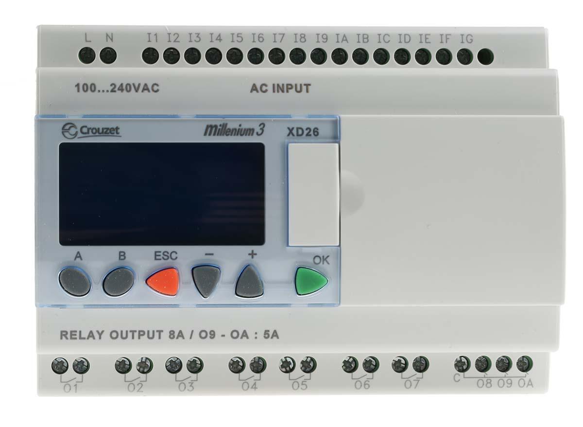 Crouzet Millenium 3 Logikmodul, 16 Eing. Relais Ausg.Typ Digital Eing.Typ 230 V ac