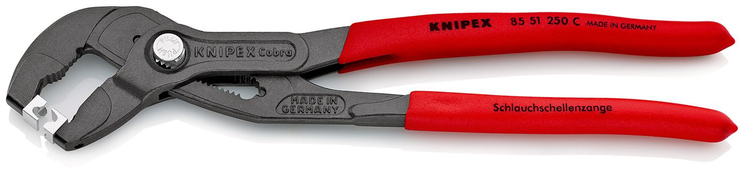 Knipex Schlauchschellenzange, gebogen 250 mm