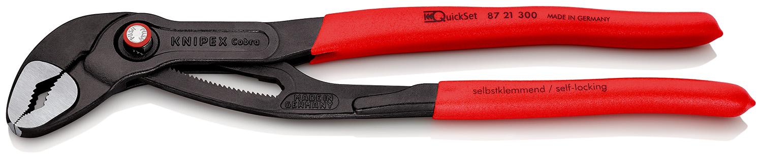 Knipex Cobra® QuickSet Wasserpumpenzange / Backen 70mm, gebogen 300 mm