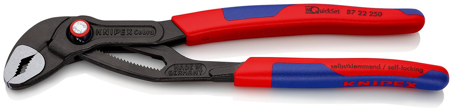 Knipex Cobra® QuickSet Wasserpumpenzange / Backen 50mm, gebogen 250 mm