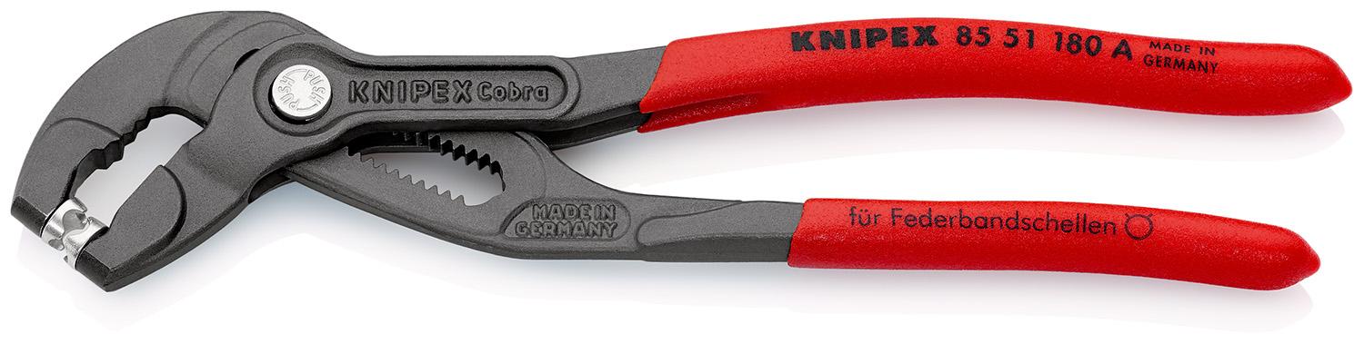 Knipex Schlauchschellenzange / Backen 50mm, gebogen 180 mm