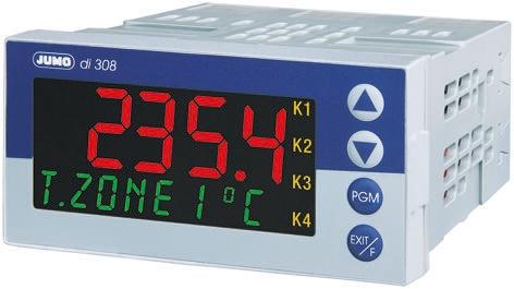 Jumo di 308 LCD Prozessanzeige für Strom, Druck, Temperatur, Spannung H 48mm B 96mm 5-Stellen T. 105mm