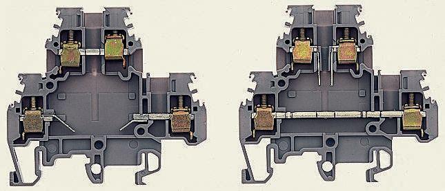 Produktfoto 1 von Entrelec SNA Reihenklemme Zweifach Grau, 4mm², 500 V ac / 26A, Schraubanschluss