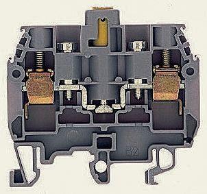 Produktfoto 1 von Entrelec SNA Anschlussklemme für Standard-DIN-Schiene Einfach Grau, 6mm², 500 V ac / 15A, Schraubanschluss