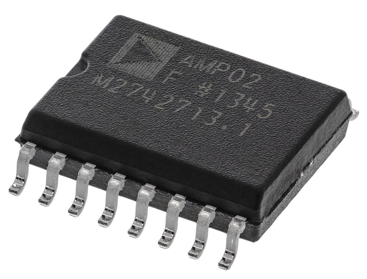 Produktfoto 1 von Analog Devices Instrumentenverstärker Dual, SOIC SMD 16-Pin ±12 V, ±15 V, ±5 V, ±9 V Nein