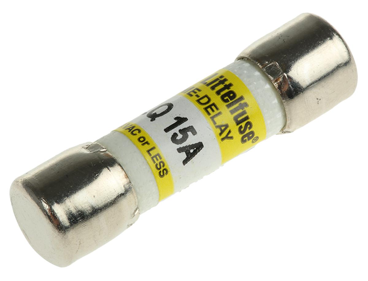 Produktfoto 1 von Littelfuse FLQ Feinsicherung T / 15A 10 x 38mm 300 V dc, 500V ac Melamin