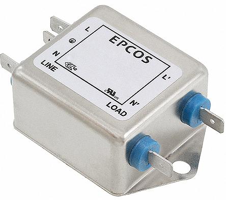 EPCOS B84111F EMV-Filter, 250 V ac/dc, 3A, Gehäusemontage, Öse, Laschensteckverbinder, 1-phasig 0 mA / 50 → 60Hz