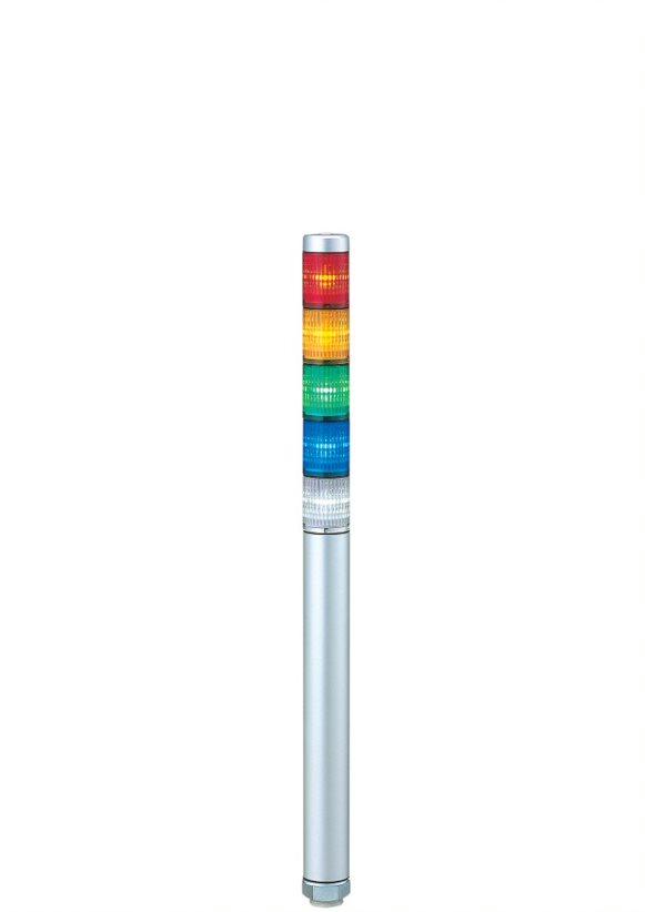 Produktfoto 1 von Patlite MP LED Signalturm 5-stufig mehrfarbig LED Rot/Gelb/Grün/Blau/Transparent Dauer 405mm Multifunktion