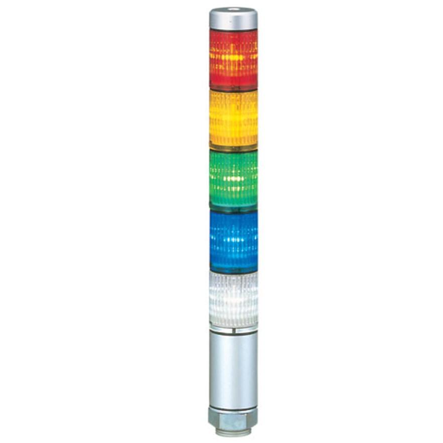 Produktfoto 1 von Patlite MPS LED Signalturm 5-stufig mehrfarbig LED Rot/Gelb/Grün/Blau/Transparent + Dauer 230mm Multifunktion