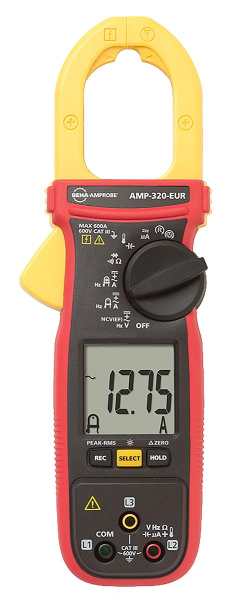 Produktfoto 1 von BEHA-Amprobe AMP 320 Zangenmessgerät Strom, Spannung CAT III 600V ac / 600A ac, 600V dc / 600A dc, 60kΩ, ISO-kalibriert