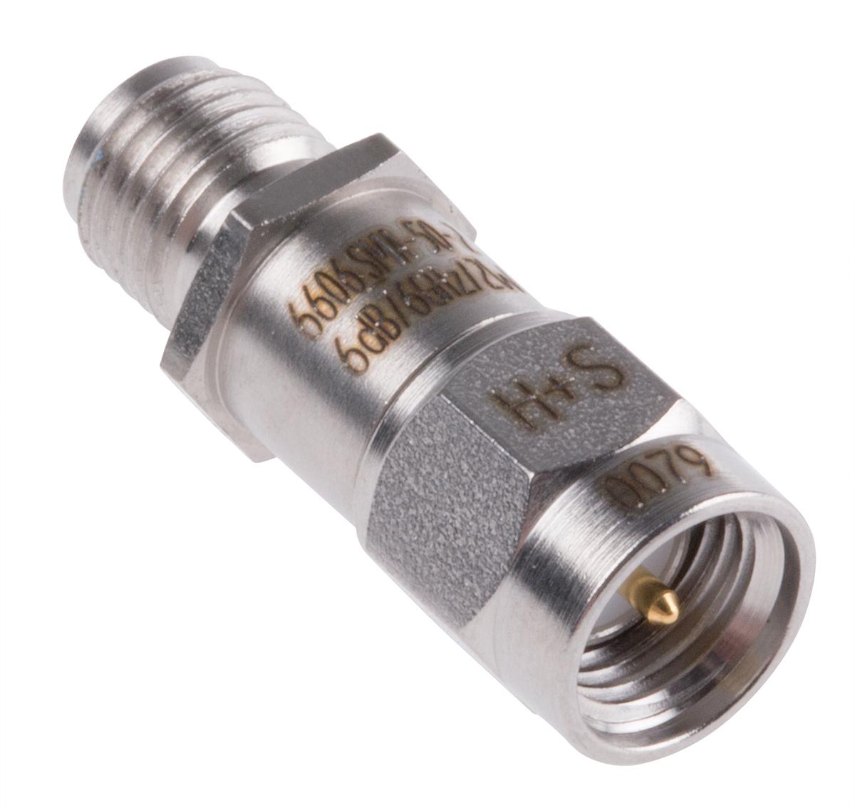 Huber+Suhner HF Dämpfungsglied, SMA-Stecker an Buchse, 6dB, 50Ω, DC → 6GHz