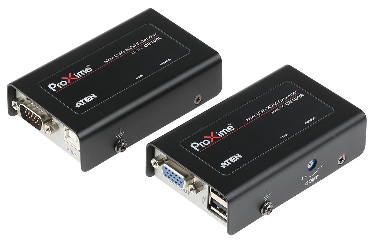 Produktfoto 1 von Aten KVM-Extender Typ Extender-Paar VGA 1 Anschlüsse USB 1 Displays CATx