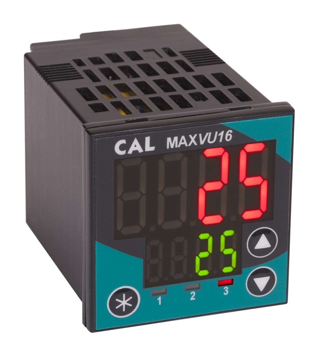 Produktfoto 1 von CAL MAXVU16 PID Temperaturregler 1/16 DIN, 2 x Relais, Halbleiterrelais Ausgang/ Universal, Pt100, Typ