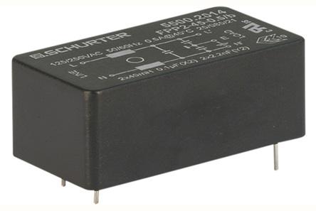 Produktfoto 1 von Schurter FPP2 Entstörfilter, 250 V ac, 1A, Durchsteckmontage, Pin, 1-phasig < 0,25 mA / 60Hz Single Stage Zustände