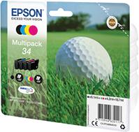 Produktfoto 1 von Epson C13T34664010 Druckerpatrone für Epson Patrone Schwarz, Cyan, Magenta, Gelb 34 Stk./Pack Seitenertrag 300