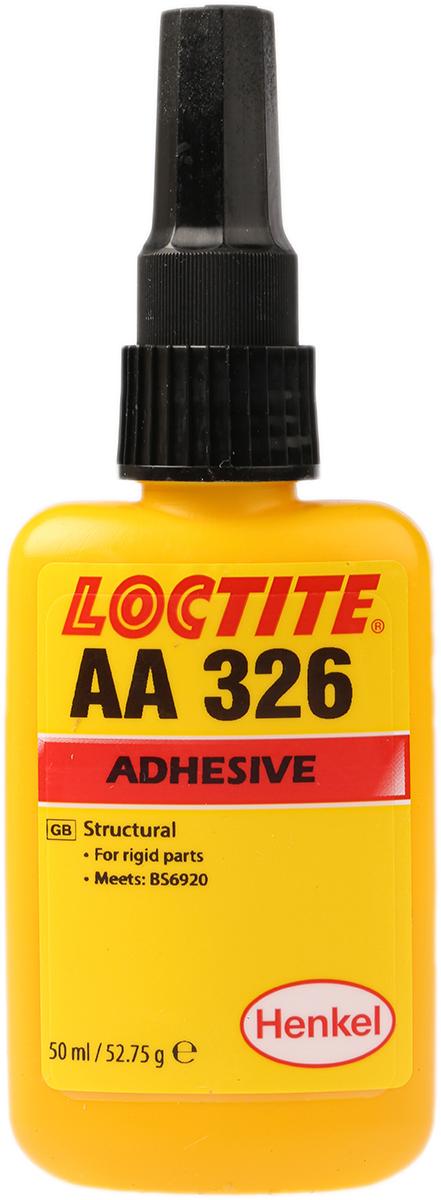 Produktfoto 1 von Loctite 326 Methacrylat Acrylklebstoff Flüssig Gelb, Flasche 50 ml, für Keramik, Glas, Metall