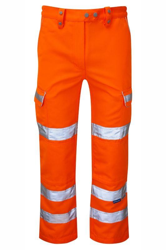 PULSAR Damen Warnschutz-Arbeitshose, Orange, Gelb