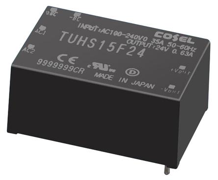 Cosel AC/DC-Netzteil, AUS 24V dc / 630mA 15W, EIN 120 → 370 V dc, 85 → 264 V ac Gekapselt, PCB-Montage