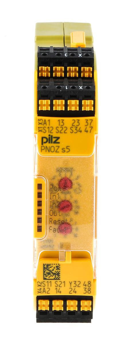 Pilz Sicherheitsrelais, 24V dc, 2-Kanal, 2 Sicherheitskontakte Erweiterungsmodul, 4 ISO 13849-1, Automatic & Manual