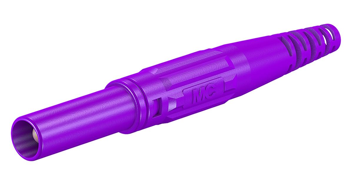 Produktfoto 1 von Stäubli 4 mm Bananenstecker Violett, Kontakt vernickelt, 1000V / 32A, Schraubanschluss