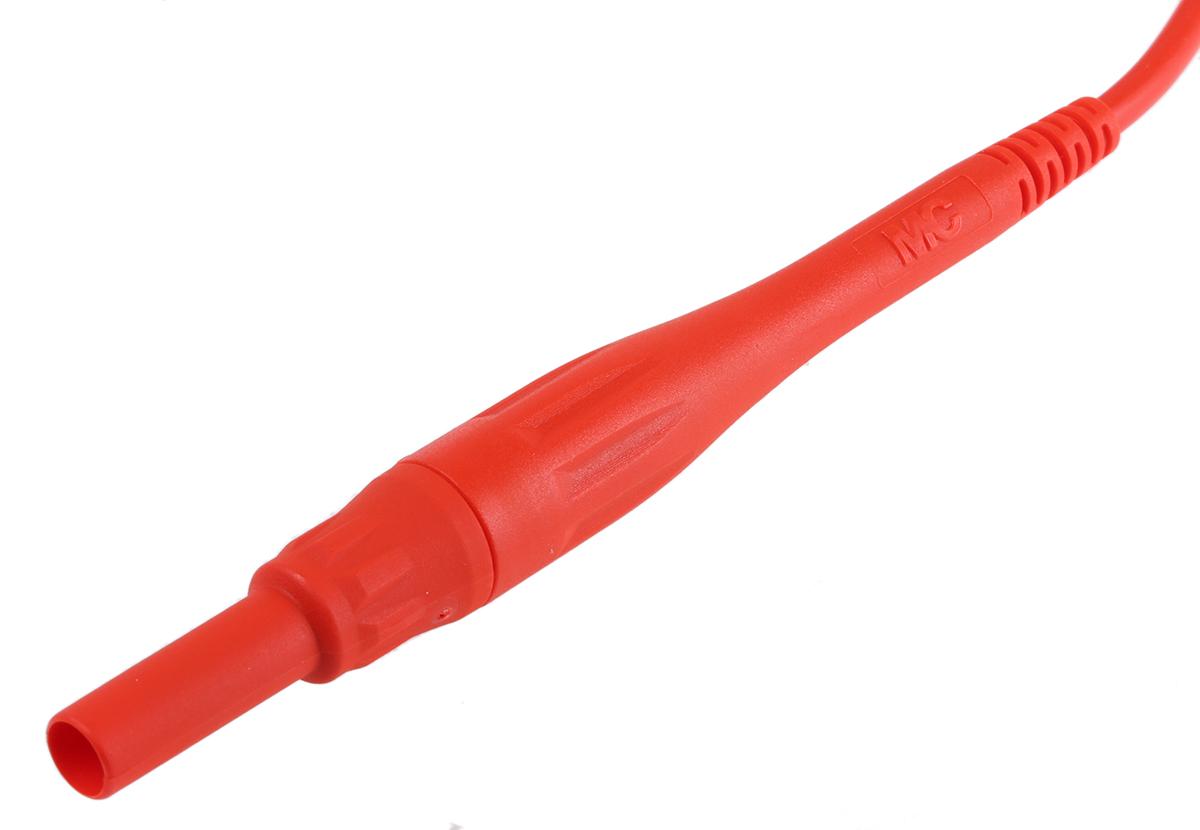 Produktfoto 1 von Staubli Messleitung Stecker / Stecker, Rot PVC-isoliert 1.5m, 1kV / 8A CAT IV