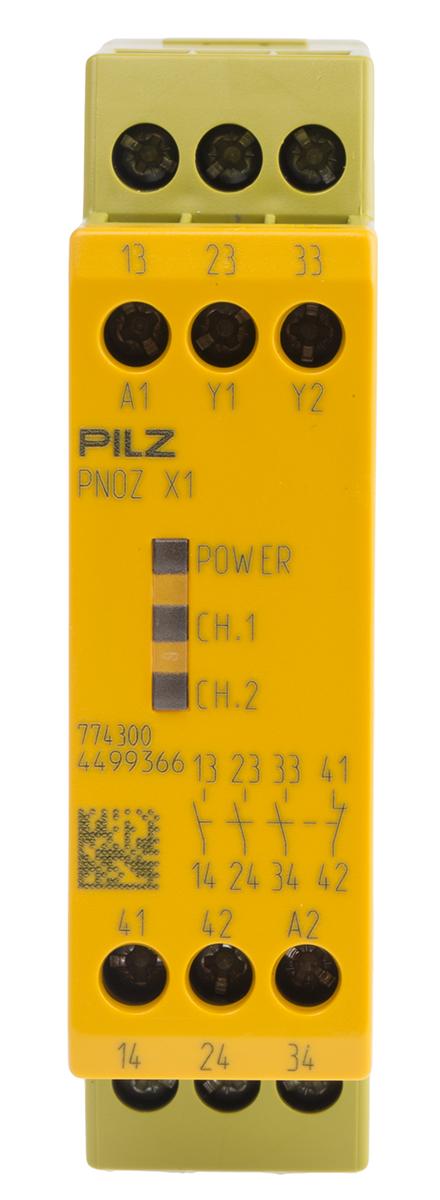 Produktfoto 1 von Pilz PNOZ X1 Sicherheitsrelais, 24V ac/dc, 1-Kanal, 3 Sicherheitskontakte Sicherheitsschalter/Verriegelung, 1