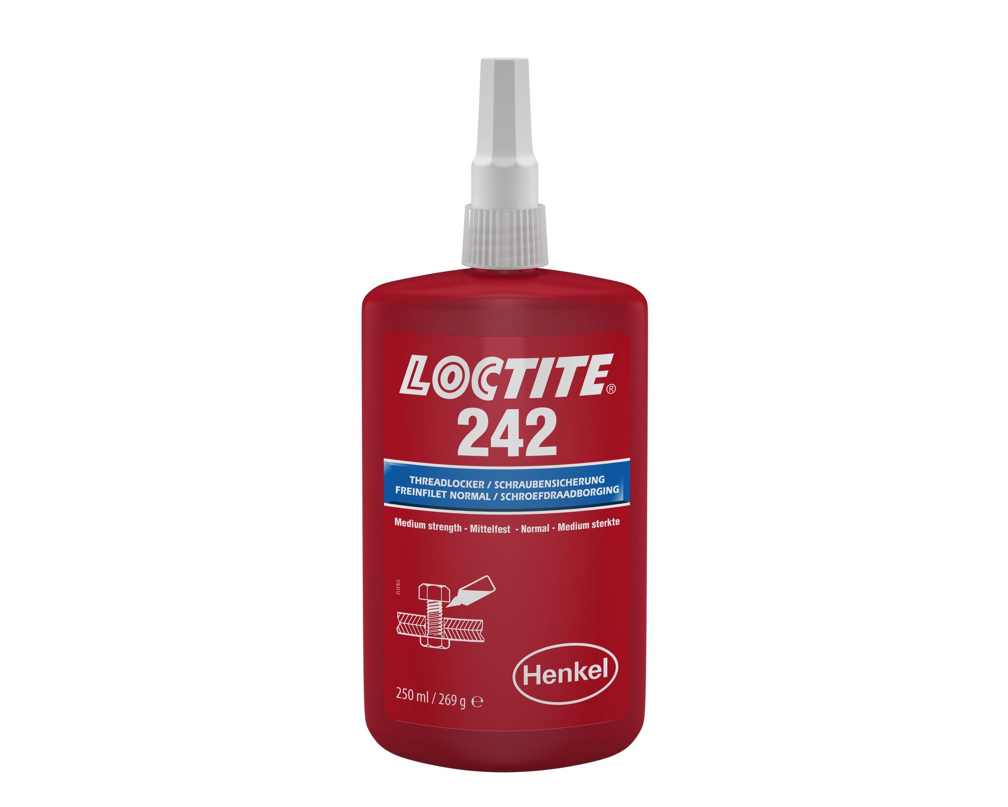 Produktfoto 1 von Loctite 242 Schraubensicherungsklebstoff Blau 250 ml