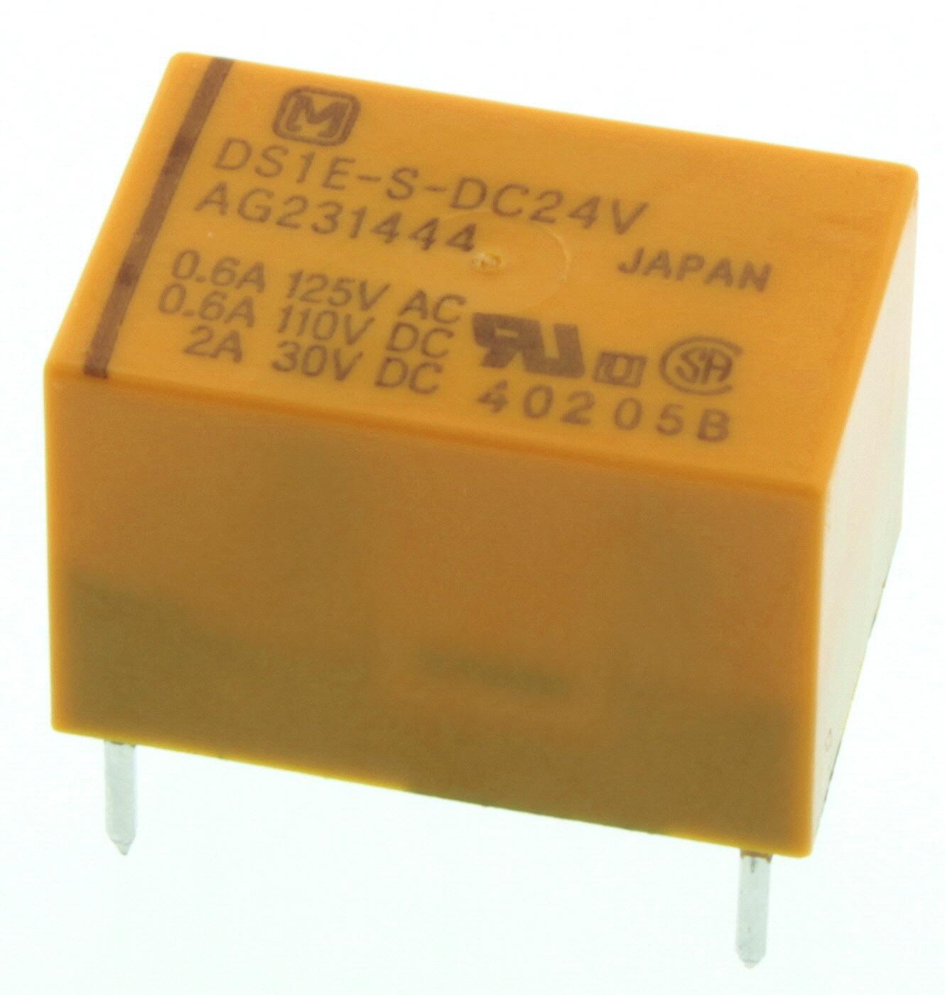 Produktfoto 1 von Panasonic DS Signalrelais Printrelais, 24V dc Spule, 1-poliger Schließer, 3A, 250V ac / 220V dc, Leiterplattenstift