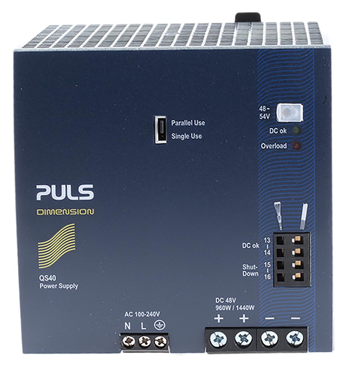 Produktfoto 1 von PULS DIMENSION Q Switch-Mode DIN-Schienen Netzteil 960W, 100 → 240V ac, 48V dc / 20A