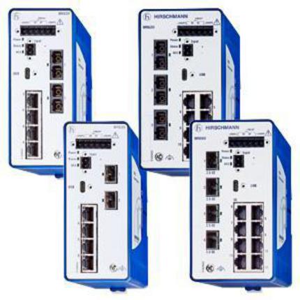 Hirschmann BOBCAT Ethernet-Switch, 8 x RJ45 / 1000 → 2500Mbit/s, bis 100m für DIN-Schienen, 12 → 24V dc