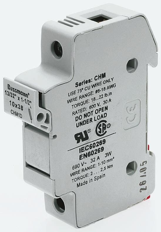 Produktfoto 1 von Eurotherm Halbleiterrelais Sicherung Sicherungs- und Sicherungshalter-Baugruppe 25A, zum Einsatz mit Serie TE10S