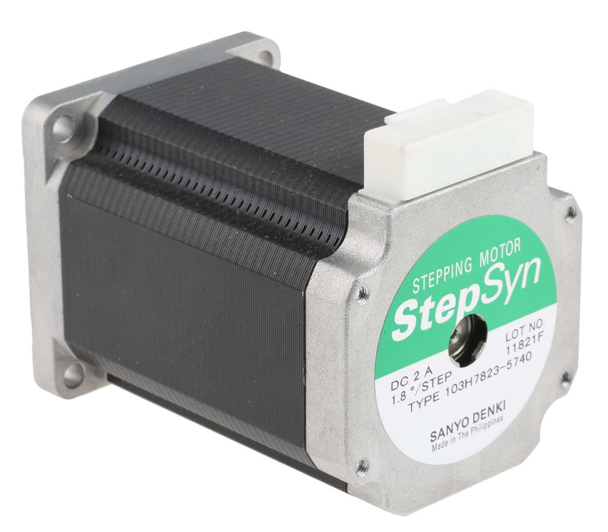 Produktfoto 1 von Sanyo Denki 103H7 Hybrid 1.8° Schrittmotor 24 V / 2 A 2.7Nm 6-adrig, 60 x 60mm Wellen-Ø 8mm