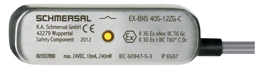 Schmersal EX-BNS40S 1m Kabel Berührungsloser Sicherheitsschalter aus Edelstahl 24V ac/dc, Kodierschalter