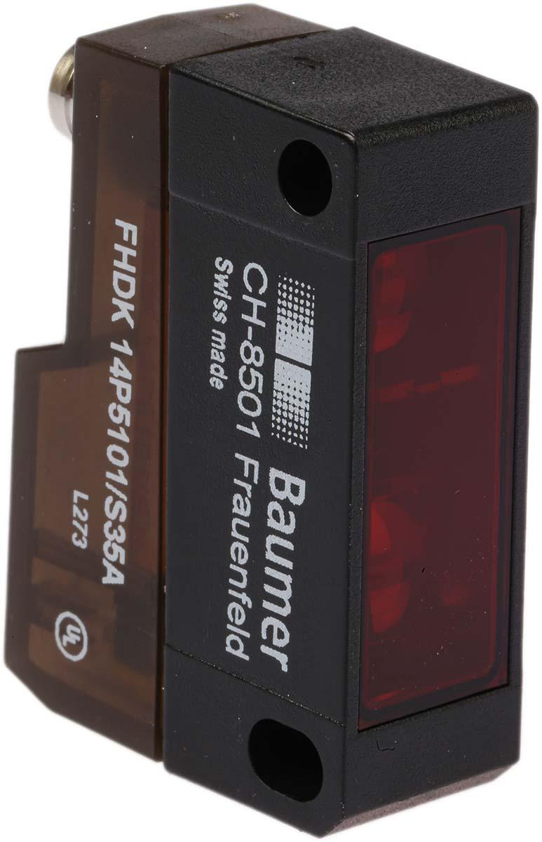 Produktfoto 1 von Baumer FHDK 14P Kubisch Optischer Sensor, Diffus, Bereich 20 mm → 350 mm, PNP Ausgang, 4-poliger